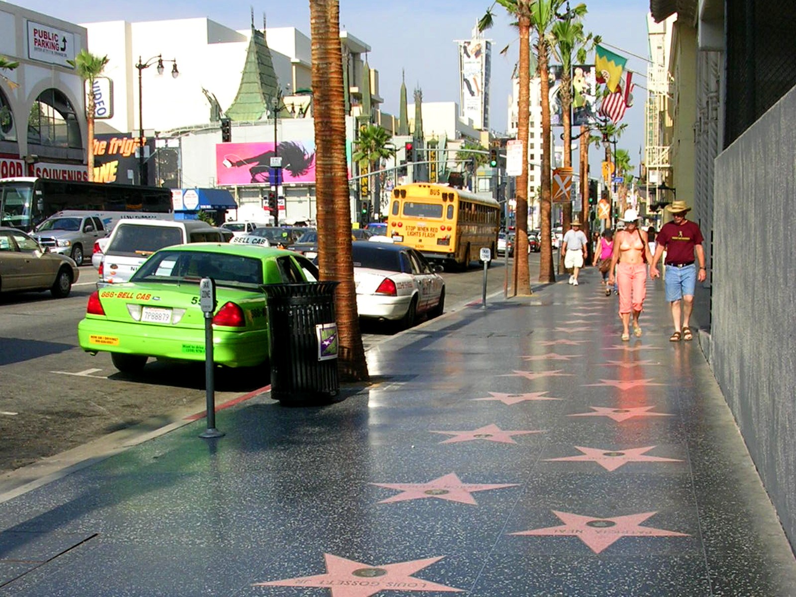 Le célèbre Walk of Fame d'Hollywood Boulevard, 