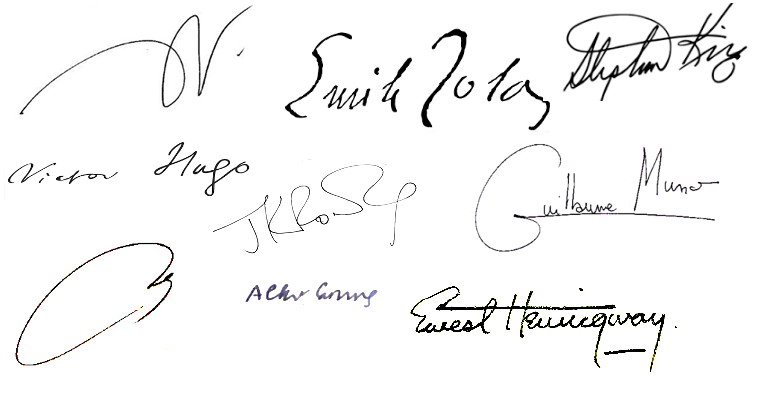 signatures dedicaces auteurs celebres