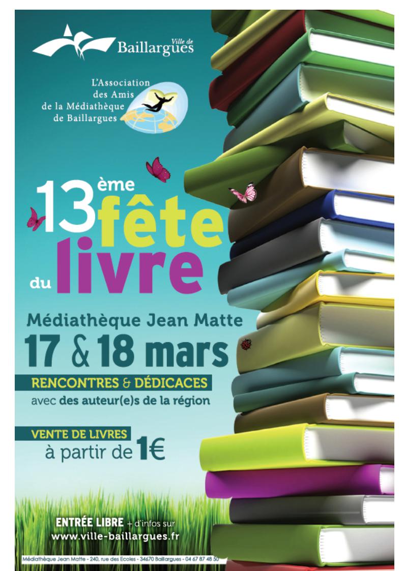 Affiche Fête du Livre de Baillargues 2017