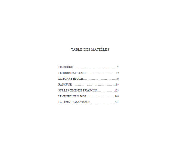 Table des matières - itinéraires inattendus