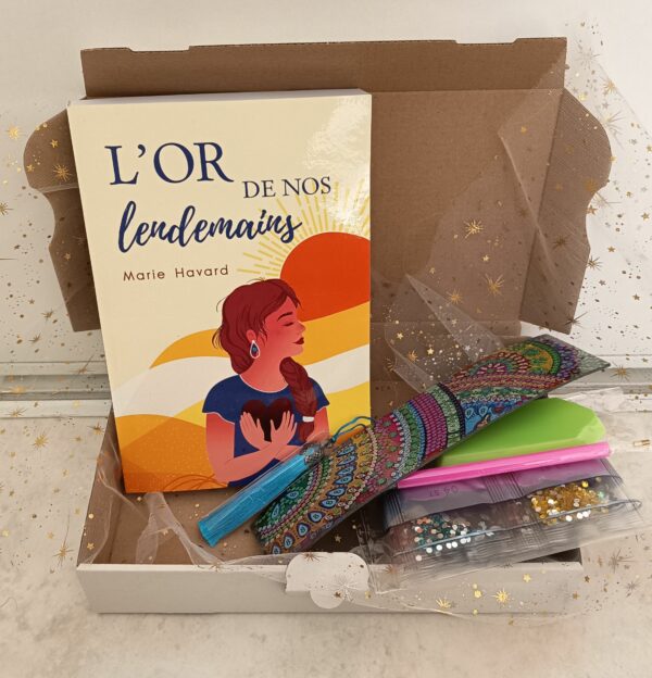 Box Noël livre + marque-page en strass à faire soi-même